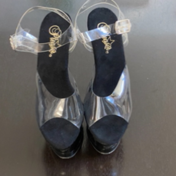 Pleasers Stilettos | MOON-708HRS | Black + Clear + Red Crystal Hearts | NWOT - Picture 10 of 16